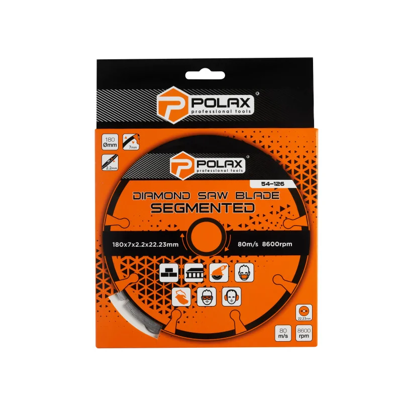 Диск алмазный сегментированный Polax 180x7x2,4x22,23 мм 25% (54-126) - фото 3