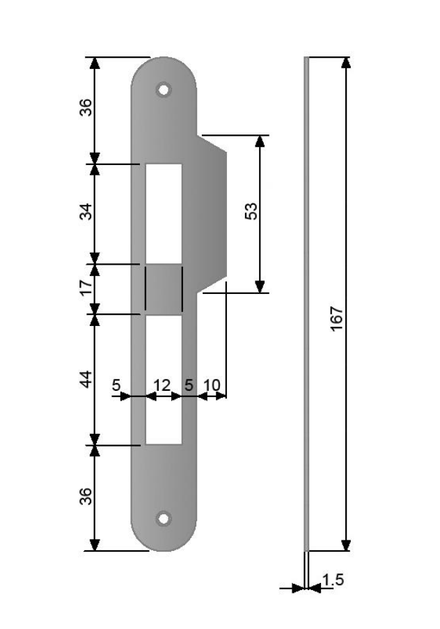 Ответная планка для замка AGB CENTRO PZ двойная с отбойником Бронзовый коричневый (B01000.05.22) - фото 2 Ответная планка для замка AGB CENTRO PZ двойная с отбойником Бронзовый коричневый (B01000.05.22) - фото 2