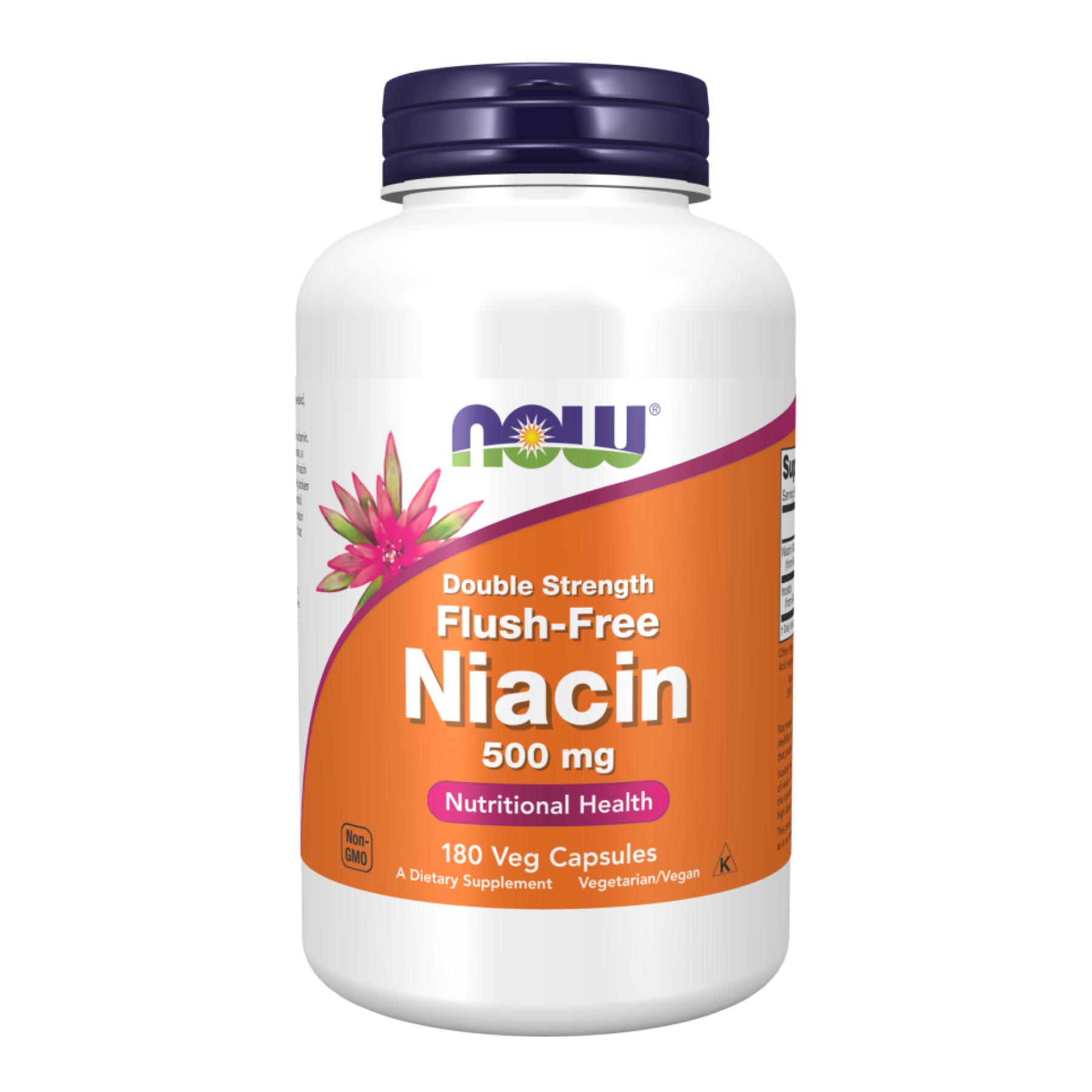 Натуральная добавка Niacin Flush-Free Double Strength 500 mg 180 vcaps (2023-10-2500)