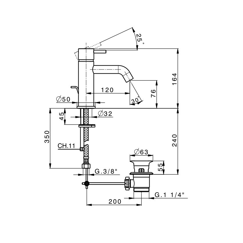 Смеситель для раковины DEVIT Art (15011140B) - фото 2