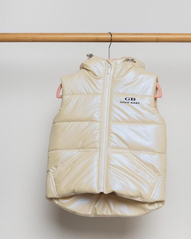 Безрукавка на флисе 98 см Крем перламутр (БФК86-134-д)