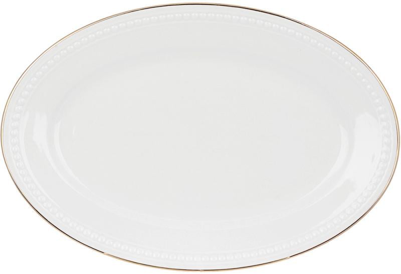 Блюда порцелянові овальні 2 шт. Valencia 31х21 см Білий із золотим