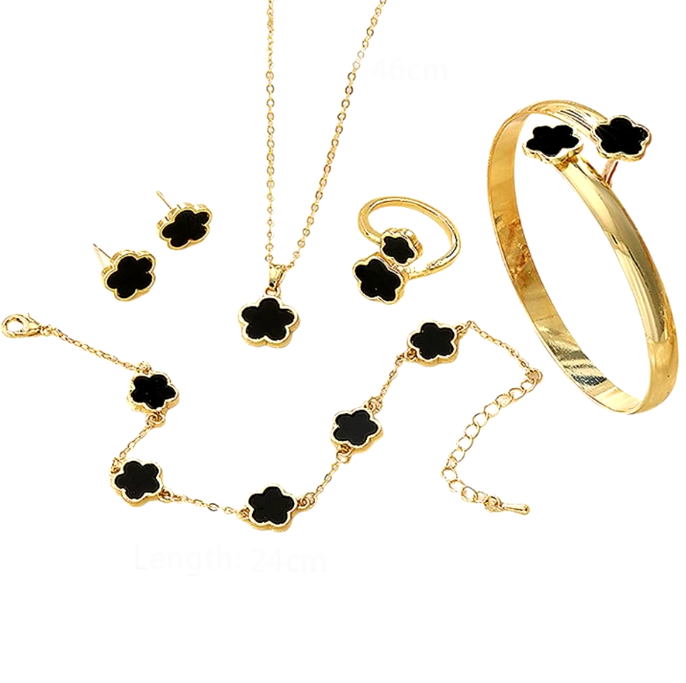 Набір прикрас ланцюжок/браслет/сережки/каблучка (Б701)