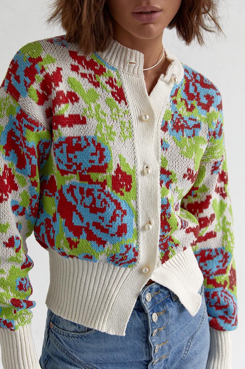 Кардиган укорочений S Молочний (11352439) - фото 5 Кардиган укорочений S Молочний (11352439) - фото 5