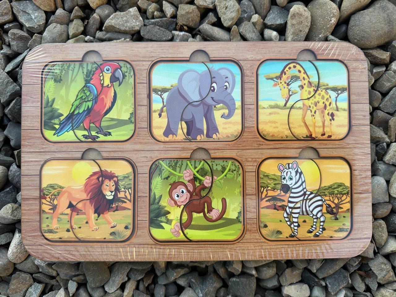 Пазл деревянный развивающий 6 картинок животных (2430694519) - фото 2 Пазл деревянный развивающий 6 картинок животных (2430694519) - фото 2
