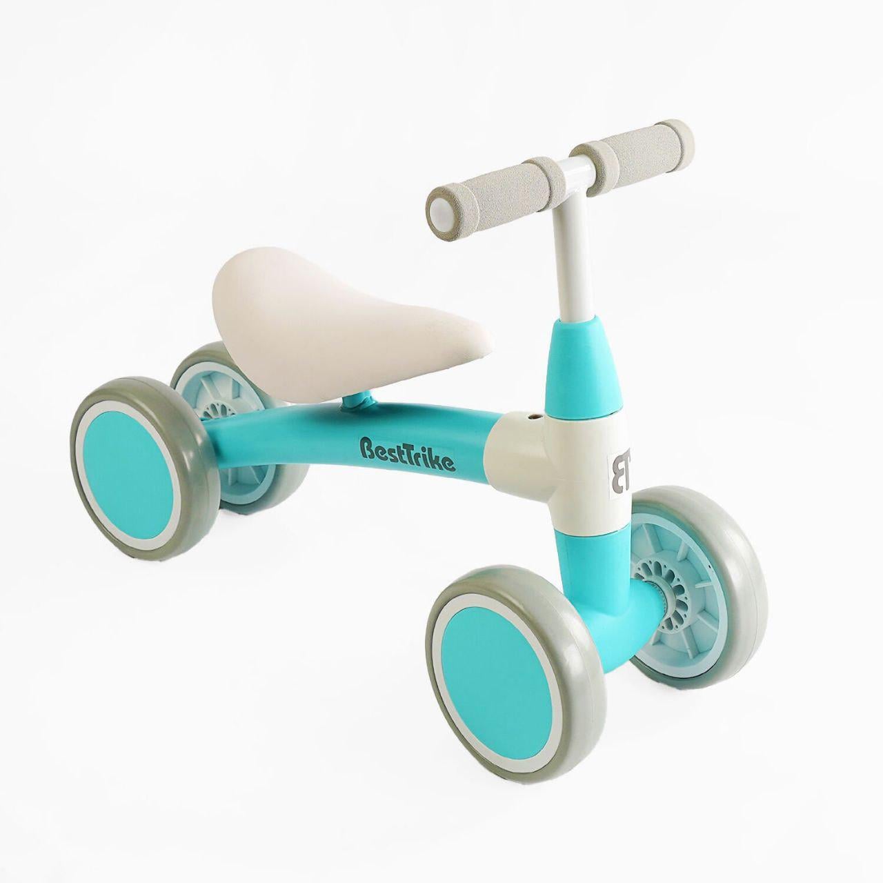 Беговел 4-х колесный Best Trike BST-62999 надувные колеса/регулируемое сиденье Голубой (23992455)