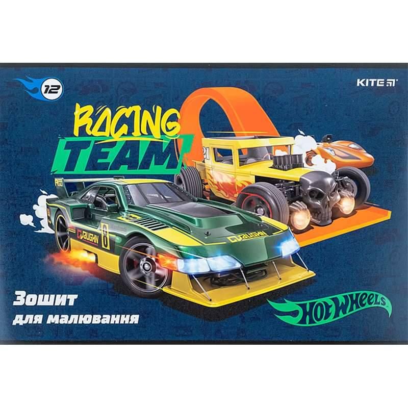 Альбом для рисования KITE А4 Hot Wheels на скобе 12 л. (HW24-241)