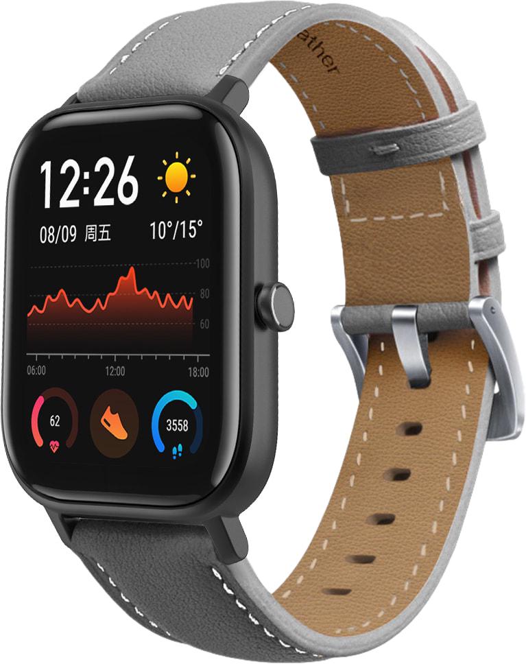 Ремешок кожаный Folsa для Amazfit GTS Grey (31528-33)