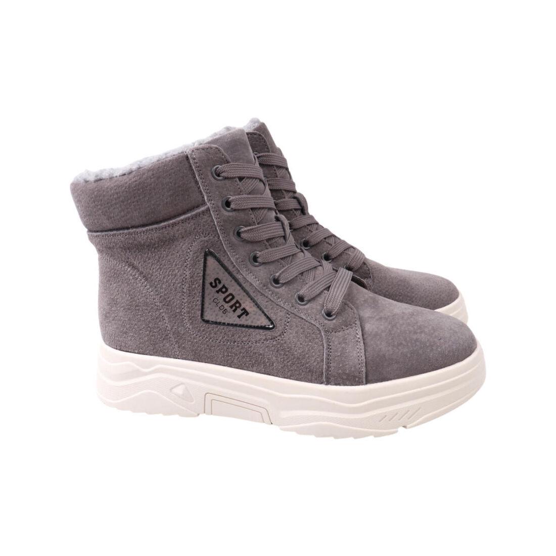 Ботинки женские Vikonty из нубука р. 39 Серый (313-22ZHS)