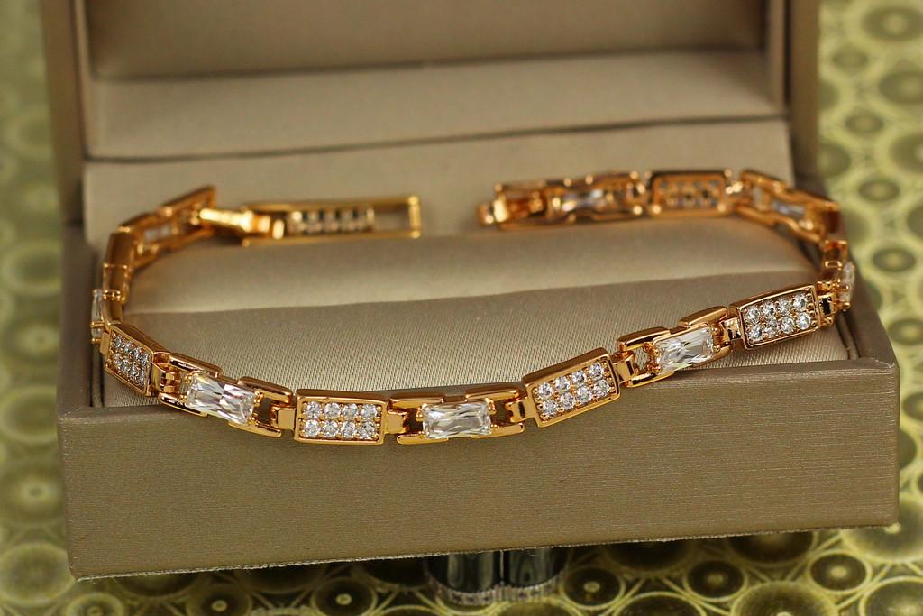 Браслет Xuping Jewelry Гравий с камнями 17 см х 5 мм Золотистый (1995754459)