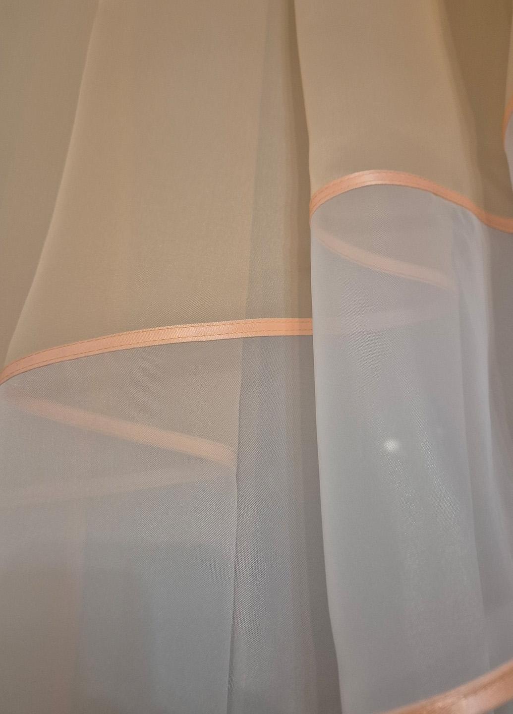 Ламбрикен Firanka Асиметрія шифон карниз 200 см Абрикосовий/Білий (26_2_2м) - фото 2