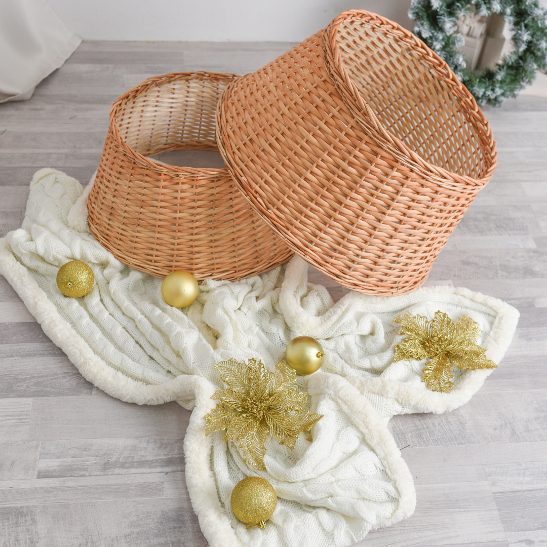 Корзина ручной работы из лозы под елки KL2 70 см (78911343)