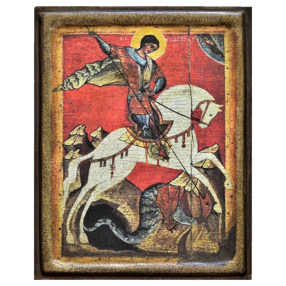 Икона Святой великомученик Георгий на дереве 20х15 см (102-0017м)