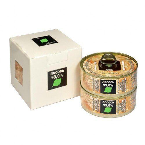 Мясо лосося Zdorovo в собственном соку 2х100 г (4820184610804)