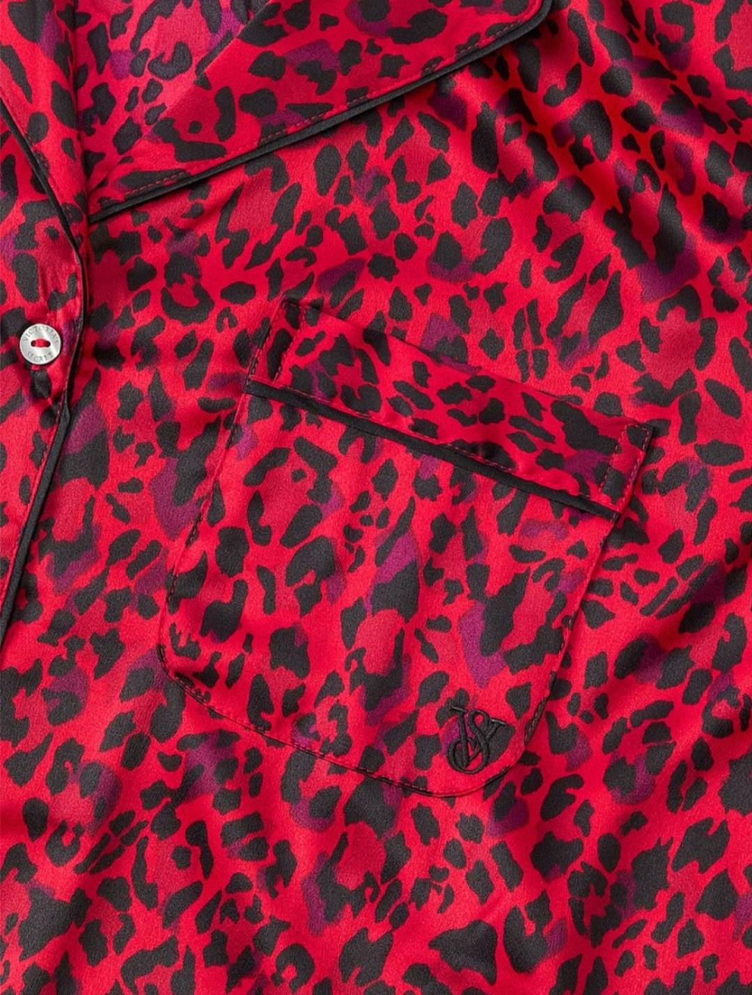 Піжама жіноча Victoria's Secret Satin Long Pajama Set сатинова S Червоний (13891177) - фото 3