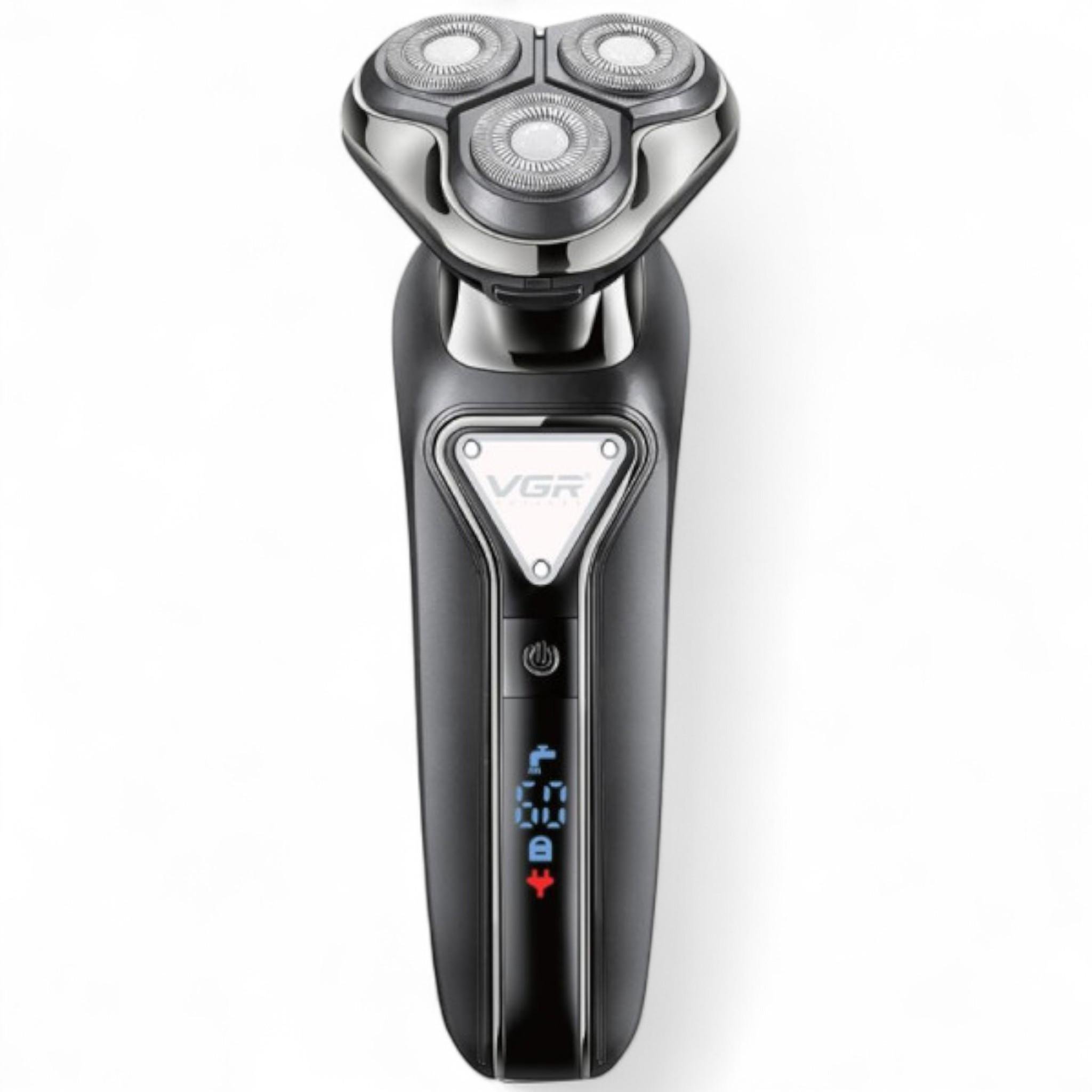 Електробритва VGR V-323 роторна водонепроникна з плаваючими ножами IPX6 LED dispay Black (Е_V-323Black)
