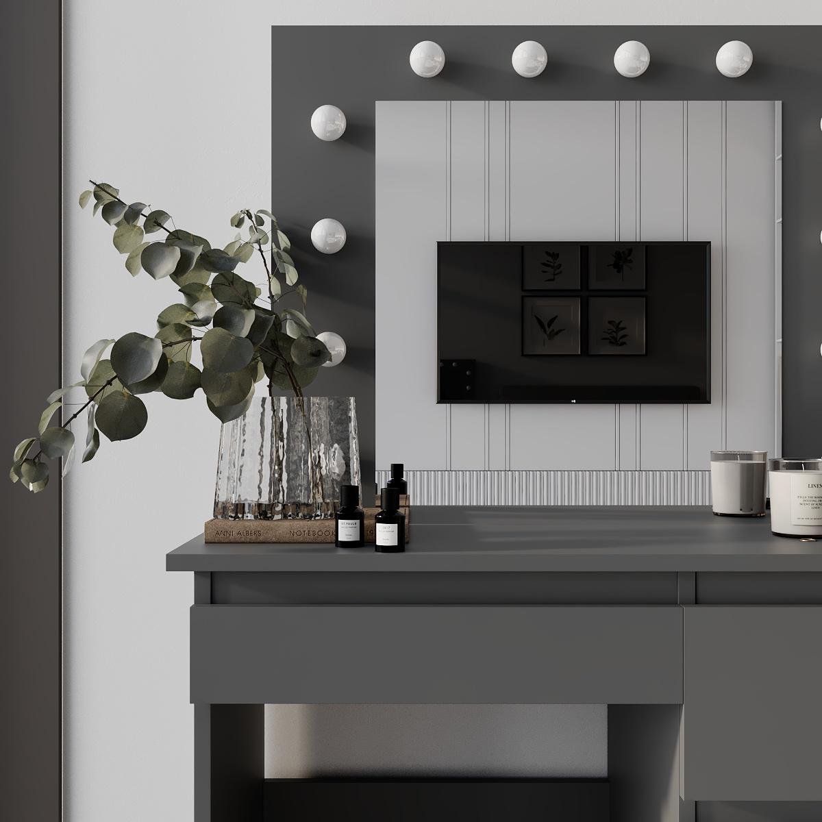 Туалетний столик Beauty 940х430х1400 мм Графіт сірий (GATB31070700000) - фото 4 Туалетний столик Beauty 940х430х1400 мм Графіт сірий (GATB31070700000) - фото 4