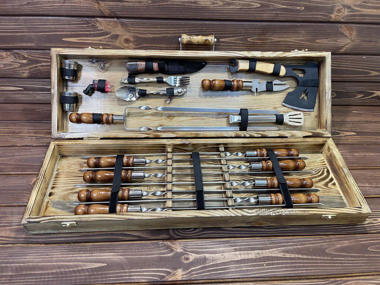 Набор шампуров Хищник №3 для барбекю и гриля в кейсе (10613586)