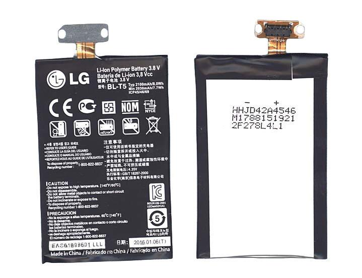 Аккумулятор для смартфона LG BL-T5 LG Nexus 4 E960 3,8V 2100 mAh 8 Wh Black