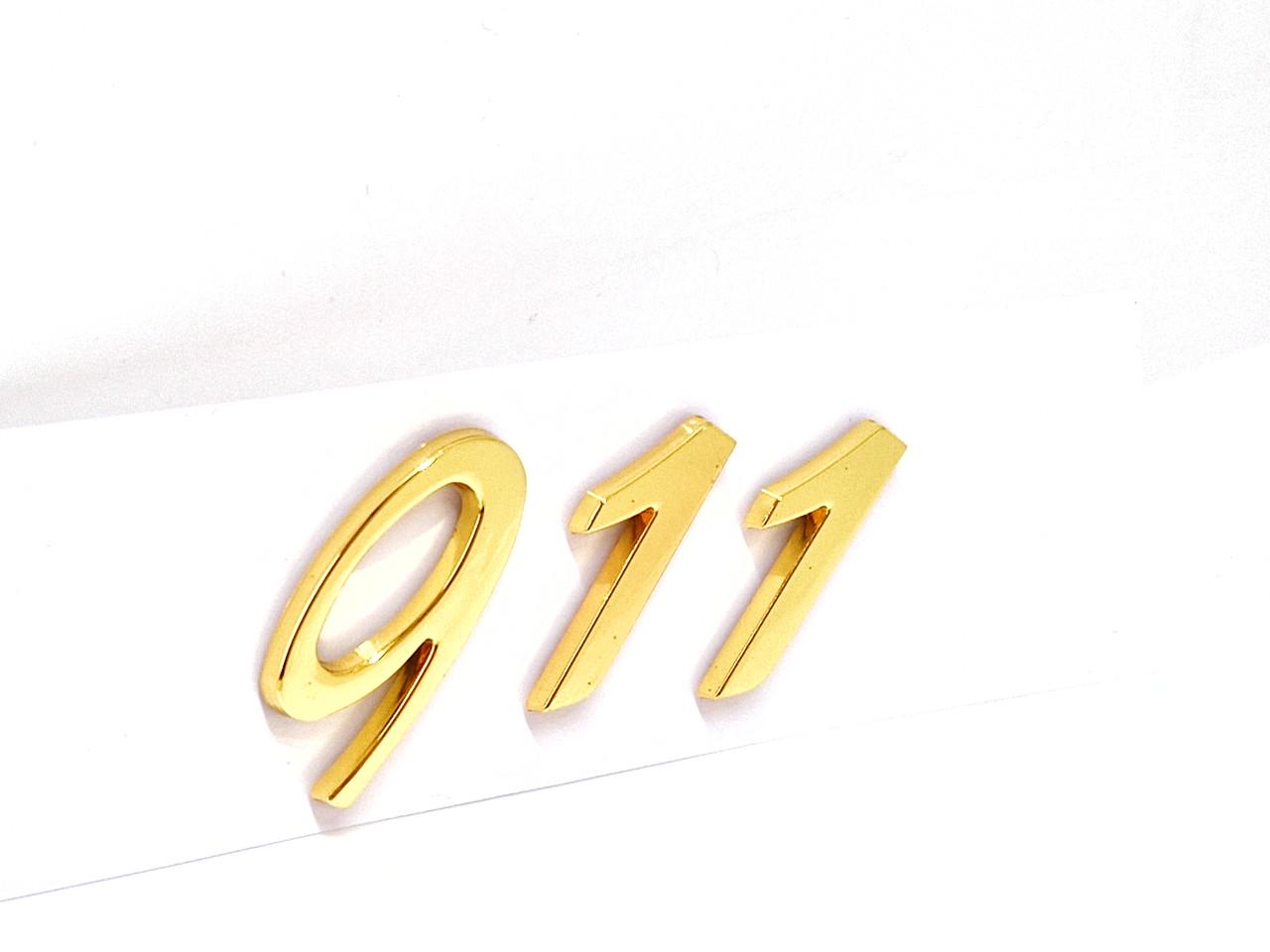 Емблема 911 Porsche на кришку багажника Золотий (2432692975)