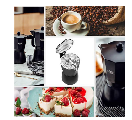 Кофеварка гейзерная Adler алюминиевая на 9 порций 520 мл (AD 4420) - фото 9 Кофеварка гейзерная Adler алюминиевая на 9 порций 520 мл (AD 4420) - фото 9