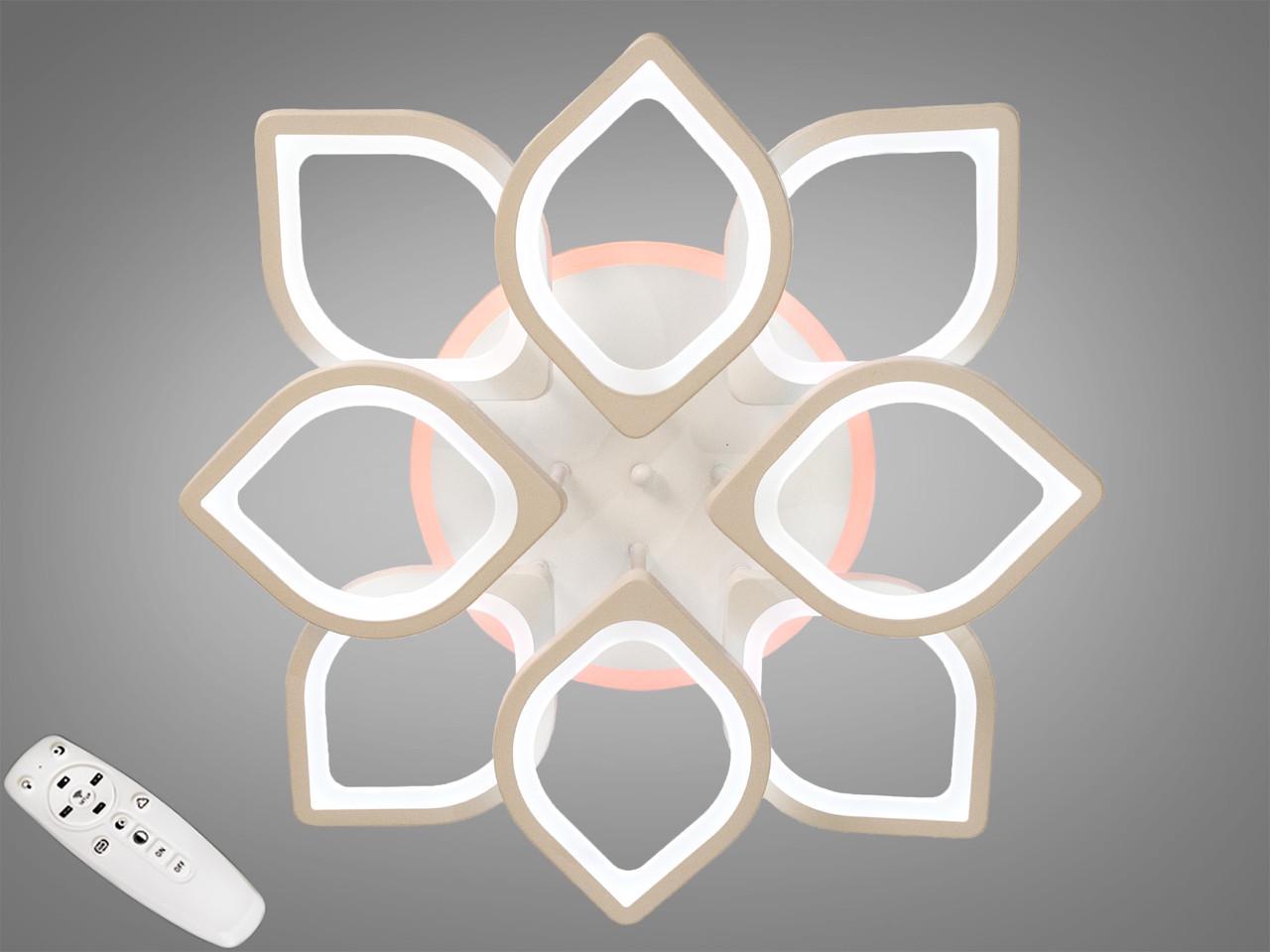 Люстра стельова з димером LED S8073/4+4WH 3col dim (2437599824)