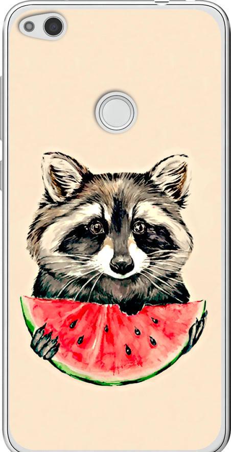 Чехол на Huawei P8 Lite (2017) Енотик с арбузом (4605u-777-42517)