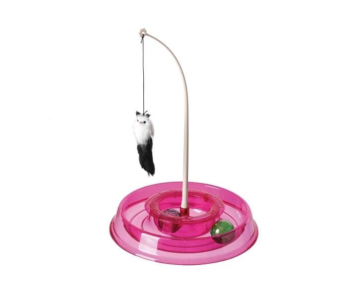 Іграшка для кота AnimAll CrazZzy Р-1108-2 трек з м'ячем та мишкою Рожевий (2000981196202)