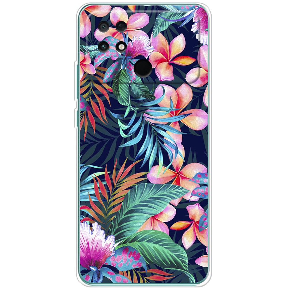 Чохол BoxFace Poco С40 flowers in the tropics Прозорий силікон (44597-up1971-44597)