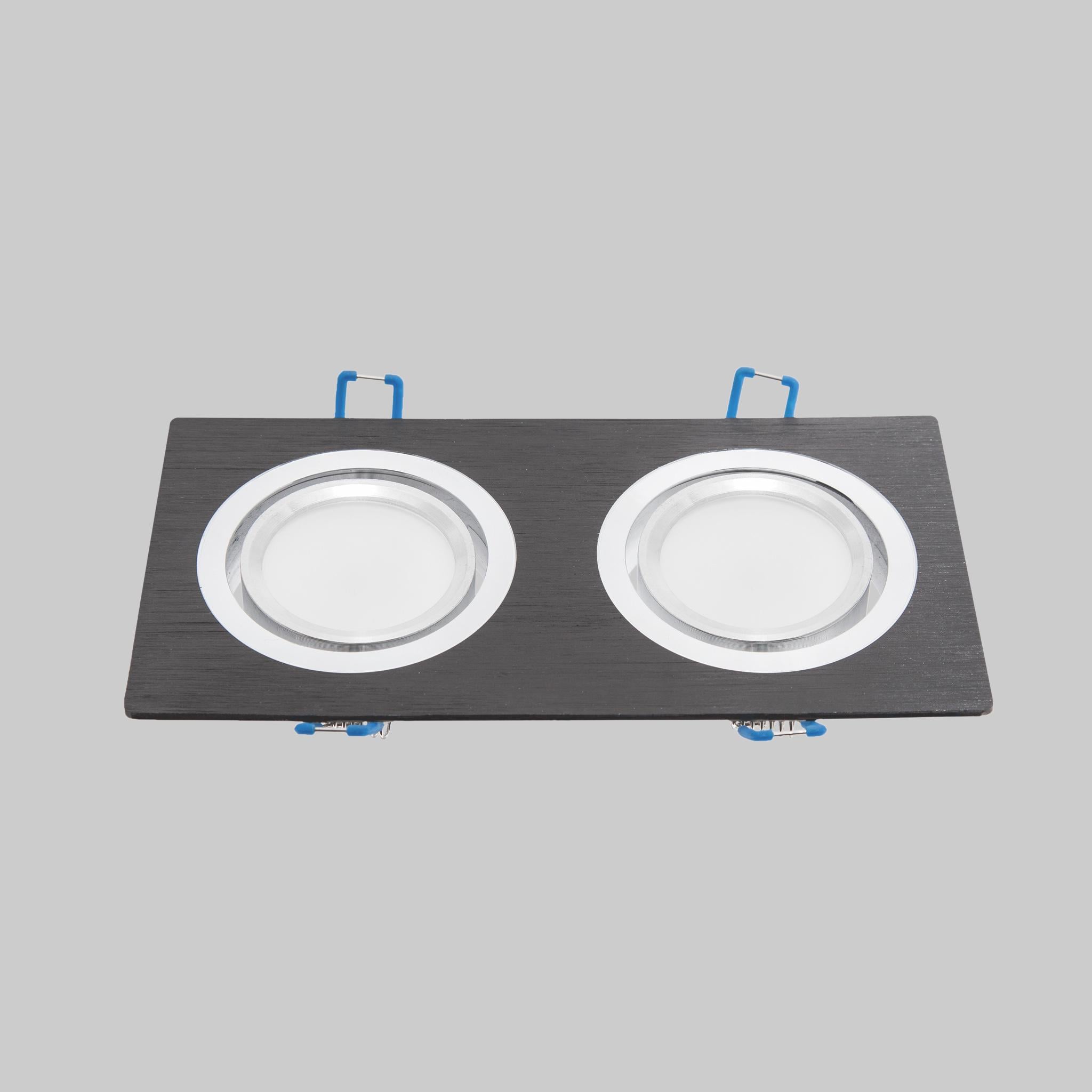 Светильник Double врезной на 2 лампы Черный