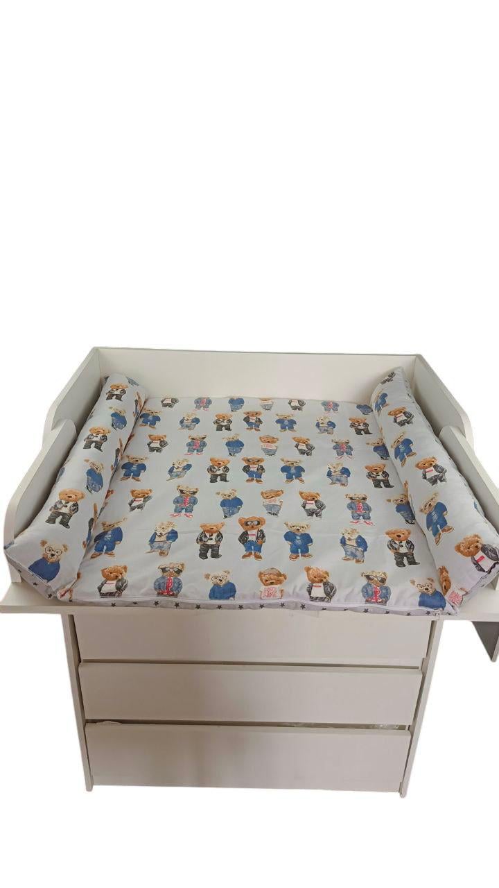 Пеленальный матрас двусторонний на детский комод с принтом Медвежата 90х70 см (2003) Пеленальный матрас двусторонний на детский комод с принтом Медвежата 90х70 см (2003)