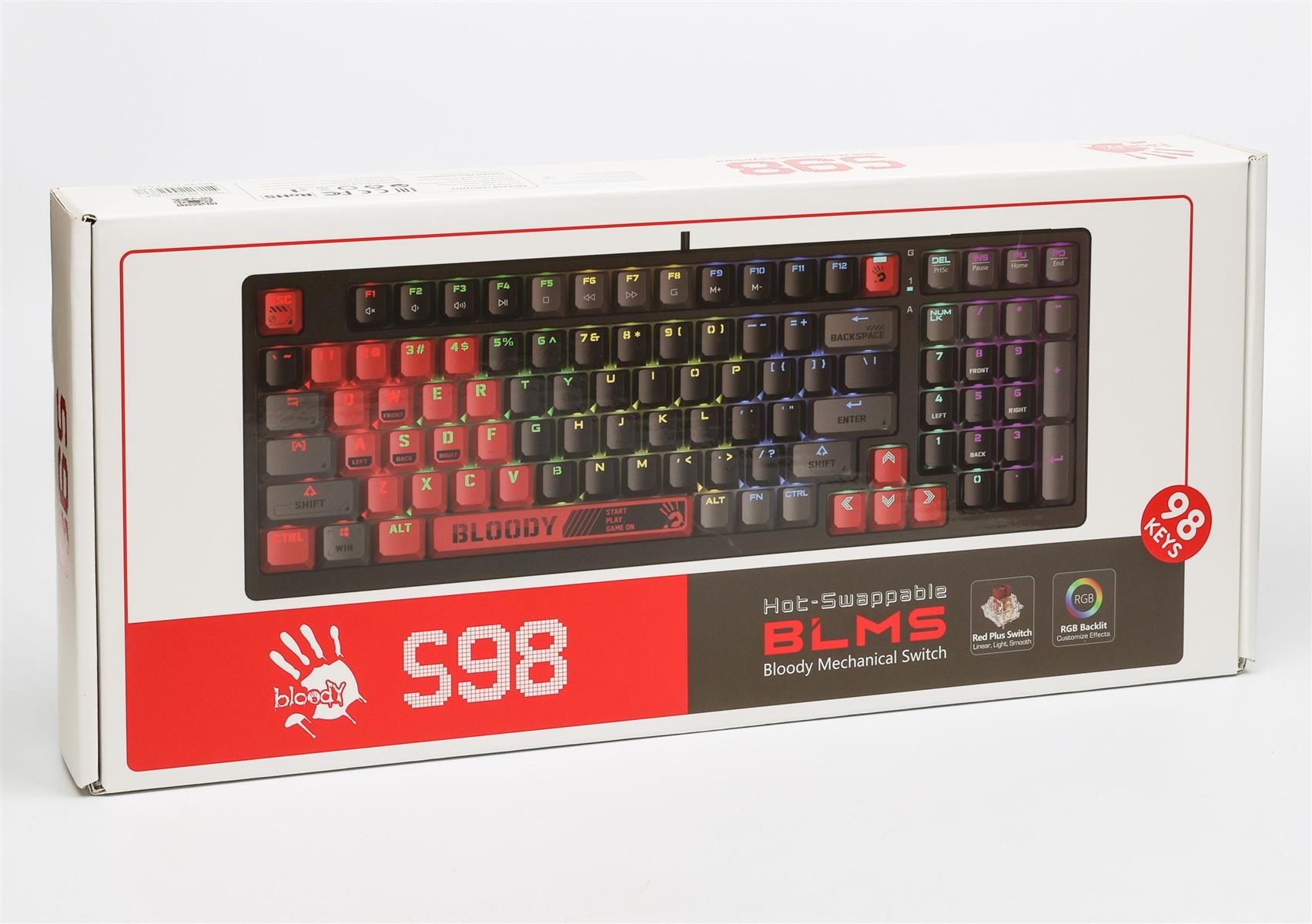 Клавиатура A4Tech S98 Bloody Sports Red BLMS RGB USB-A Black/Red (26449855) - фото 8
