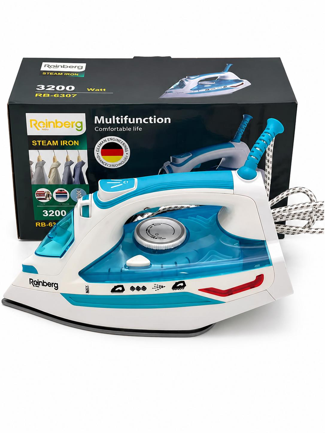 Утюг паровой Rainberg RB-6307 3200 Вт с керамической подошвой/вертикальным отпариванием (34204285)