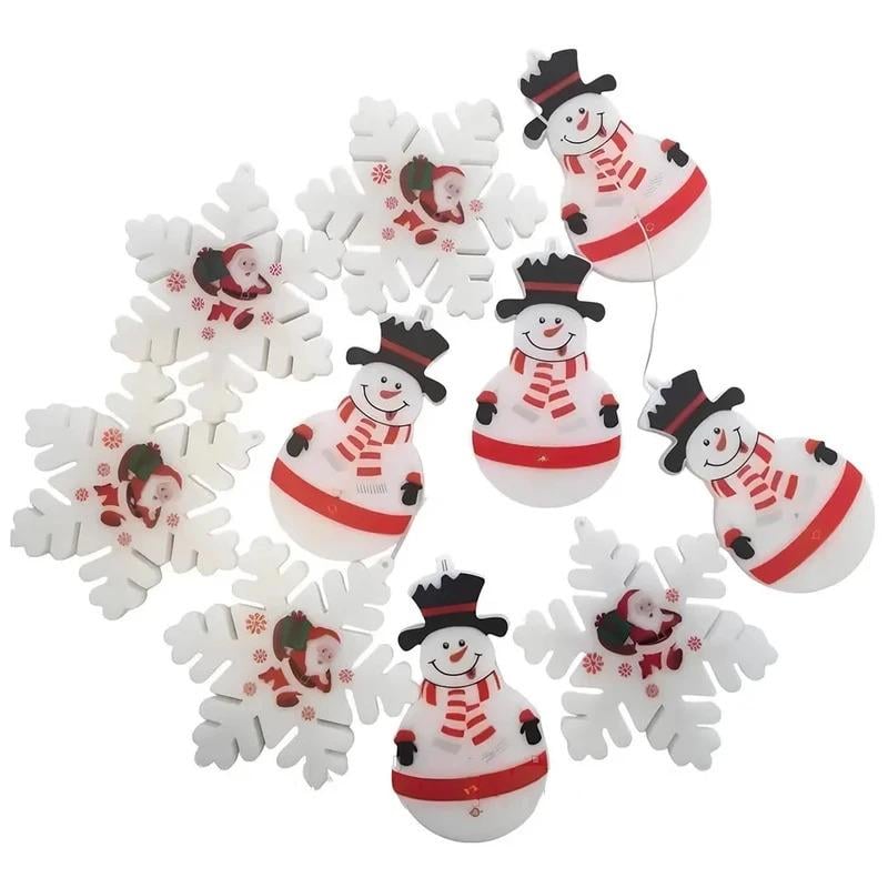 Гирлянда-штора Снежинка/Снеговик 3x3 м (23457490501_393)