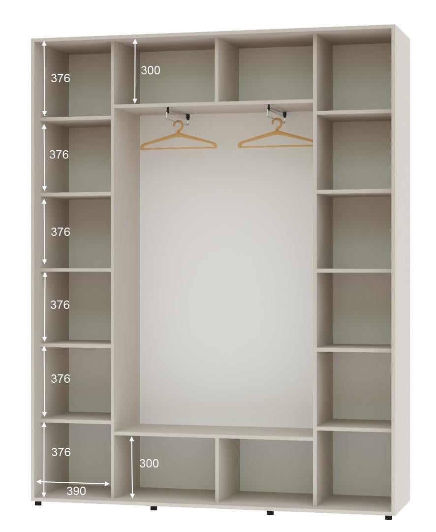 Шкаф-купе трехдверный Алекса ШК-05 ДСП 210х45х250 см Кашемир - фото 2 Шкаф-купе трехдверный Алекса ШК-05 ДСП 210х45х250 см Кашемир - фото 2