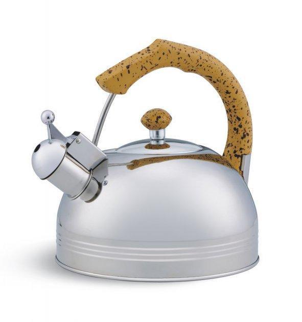 Чайник із нержавіючої сталі Edenberg зі свистком капсульне дно 3,0 л Жовтий (3558)