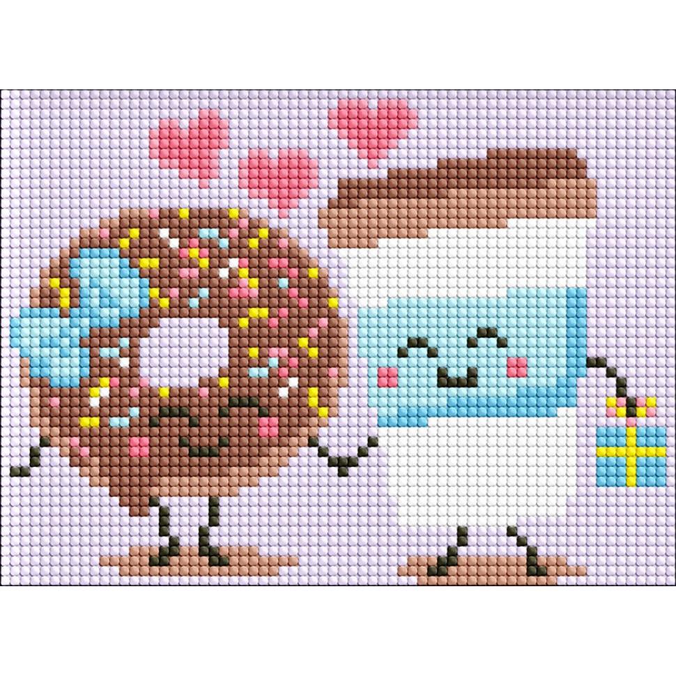 Алмазна мозаїка для дітей Ideyka Солодка пара AMM1035 без підрамника 15х20 см (RLT46685)