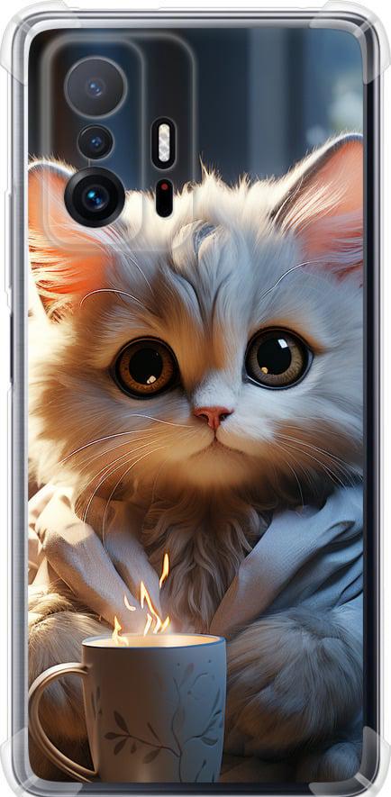 Чехол на Xiaomi 11T Pro White cat (5646sp-2552-42517)