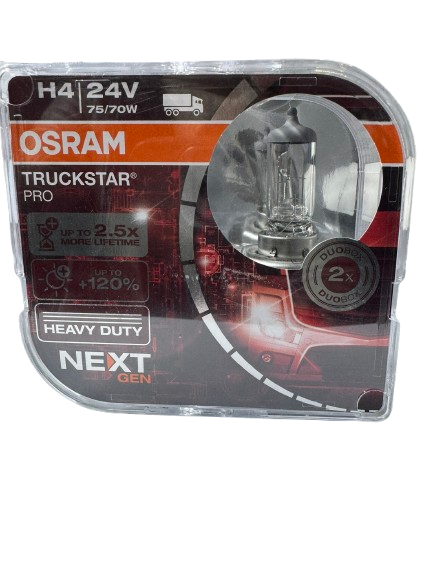 Автолампа галогенова Osram H4 24V 75/70W P43T TRUCKSTAR PRO DUOBOX 2 шт. (64196TSP)