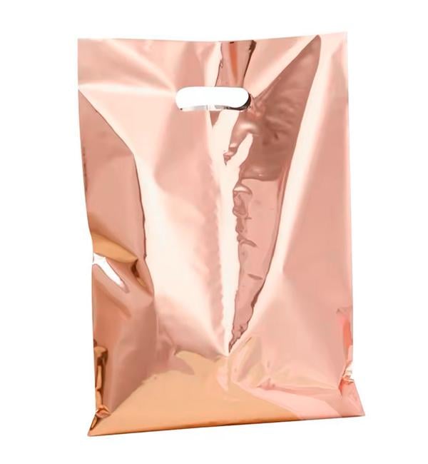 Пакети подарункові для цукерок 25x17 см 10 шт. Рожеве золото (56490) - фото 1
