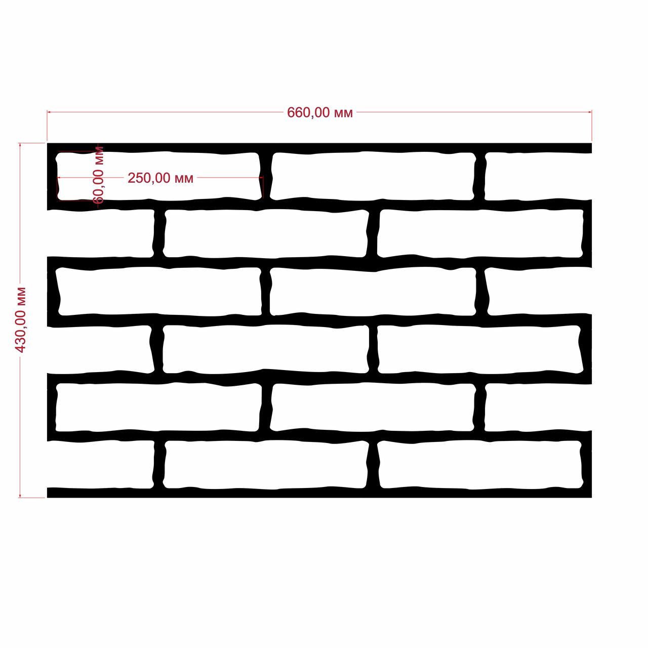 Трафарет Старий кирпич багаторазовий для штукатурки 660х430х3 мм (tds-10) - фото 2