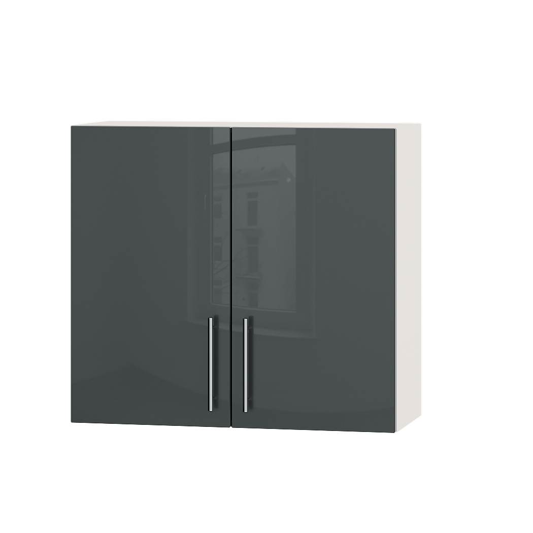 Шкаф верхний Эверест Акрил модуль Верх для сушки посуды В06-800 80х30х72 см Антрацит глянец/Белый (01959)