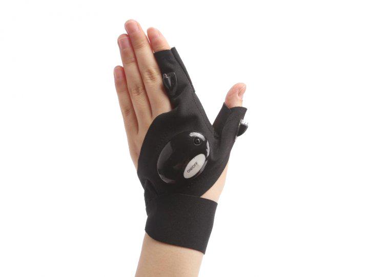 Перчатка-фонарик Dreamton с подсветкой 2 LED + 2 AAA Левая