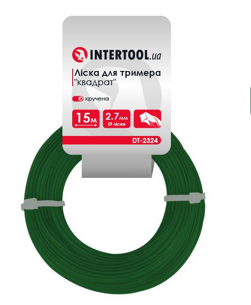 Леска для триммера Intertool квадрат витая 2,7 мм х 15 м (DT-2324)