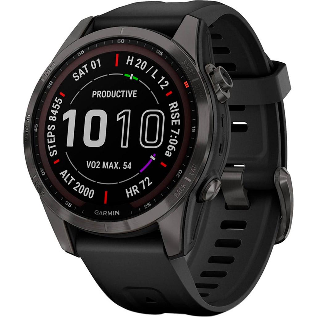 Смарт-годинник Garmin Fenix 7S Sapphire Solar Edition Carbon Gray DLC Titanium with Black Band (010-02539-24/25) Смарт-годинник Garmin Fenix 7S Sapphire Solar Edition Carbon Gray DLC Titanium with Black Band (010-02539-24/25)