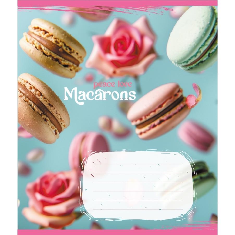 Шкільний зошит Макаруни 048-590197K-1 в клітинку 48 аркушів (RLT55367)