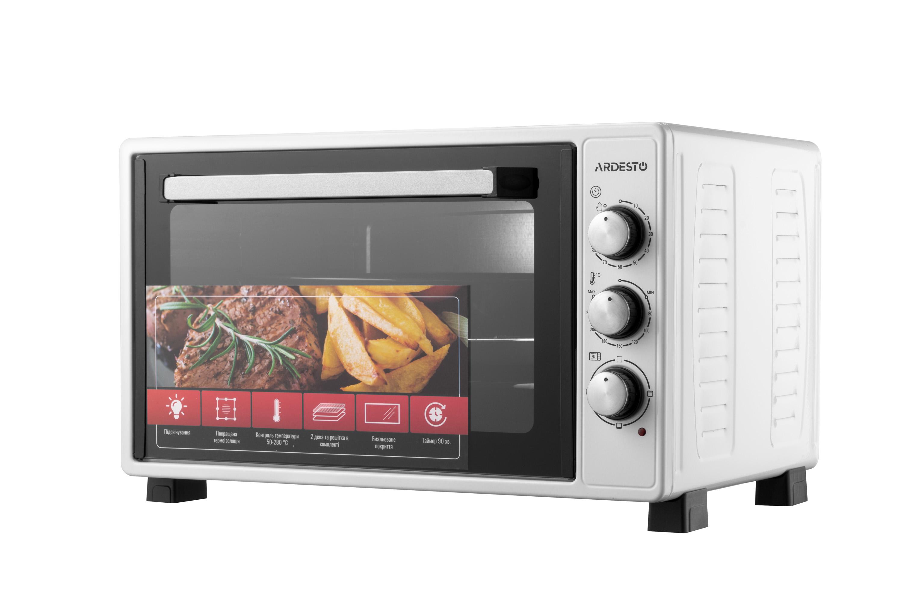 Электрическая печь ARDESTO MEO-N40W 40 л 1300 Вт с таймером и внутренним освещением.