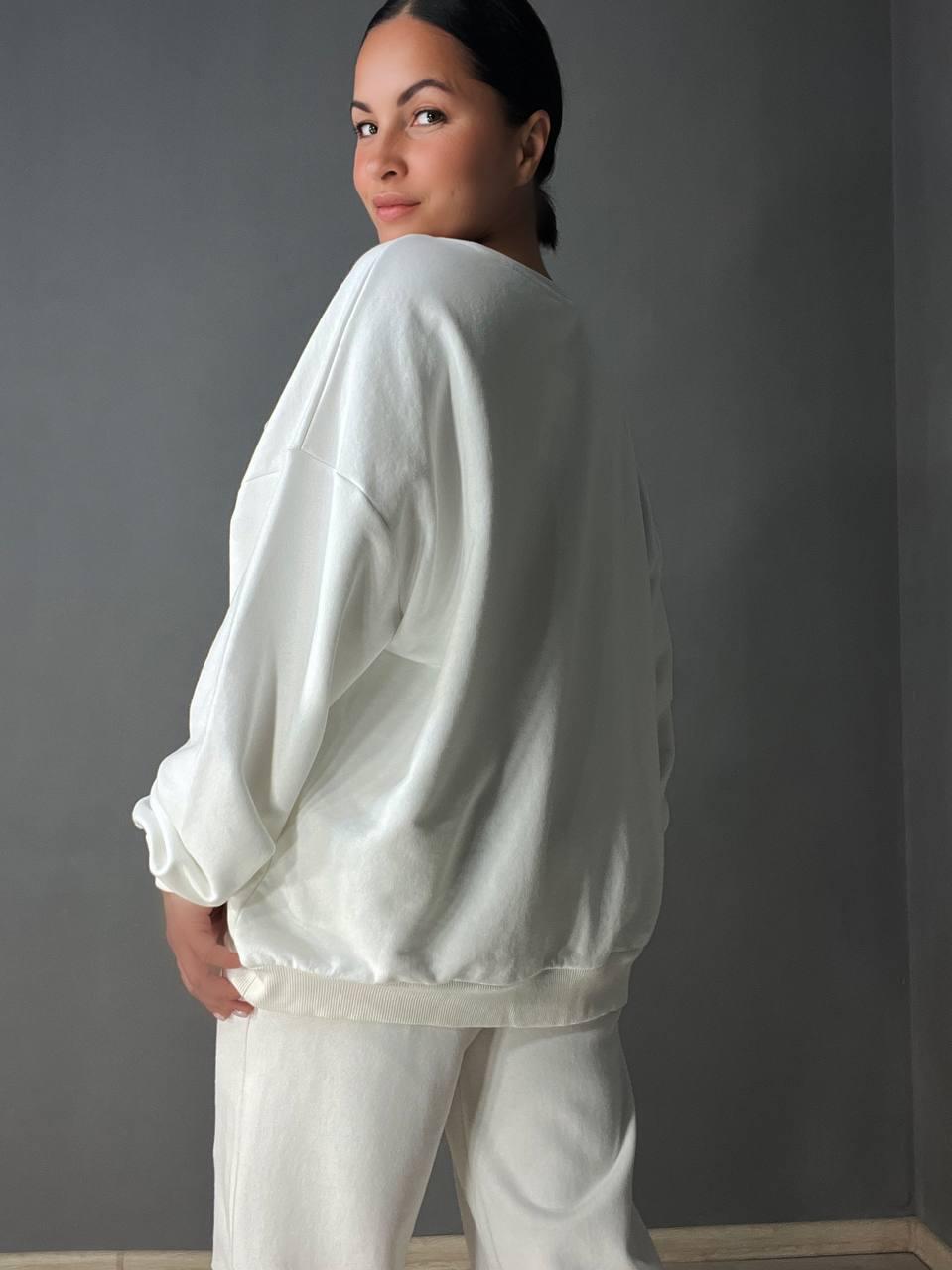 Костюм женский Quzen 470-471 свитшот и джогеры на резинке оверсайз M Белый (27082970) - фото 9 Костюм женский Quzen 470-471 свитшот и джогеры на резинке оверсайз M Белый (27082970) - фото 9