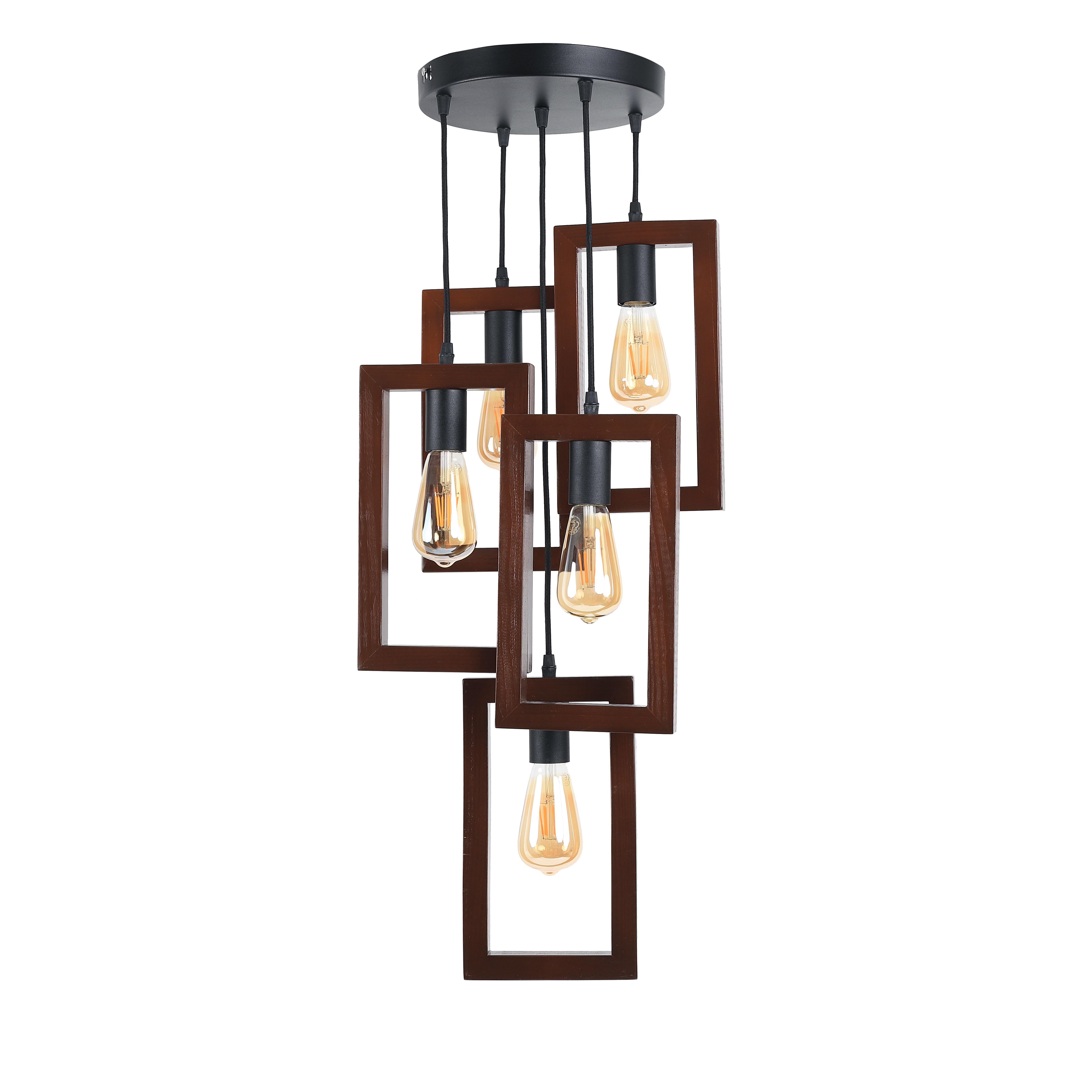 Люстра деревянная Sirius производство Орех/Черный (S7147/5)