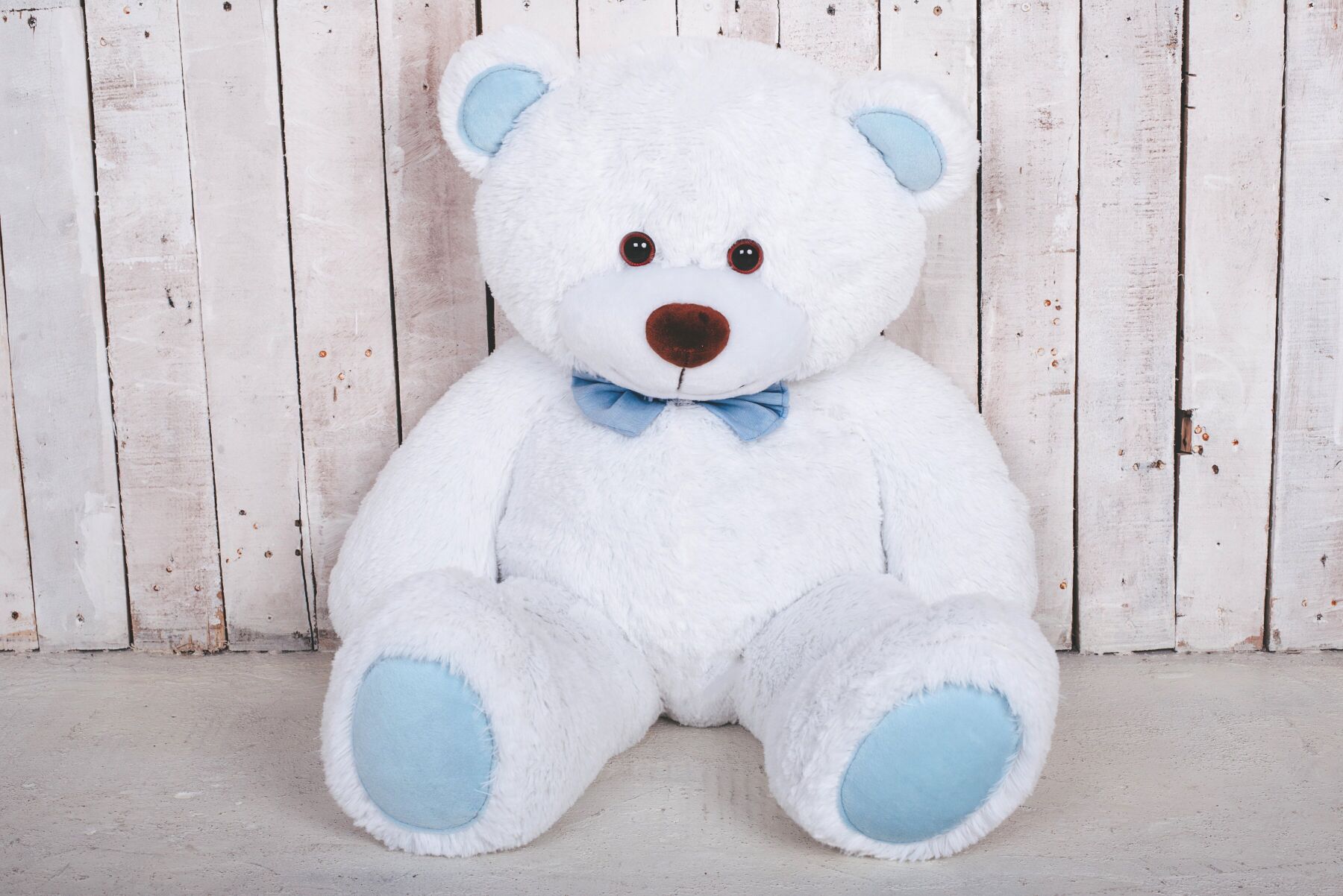 Ведмедик плюшевий Yarokuz Джон 110 см Біло-блакитний (351)